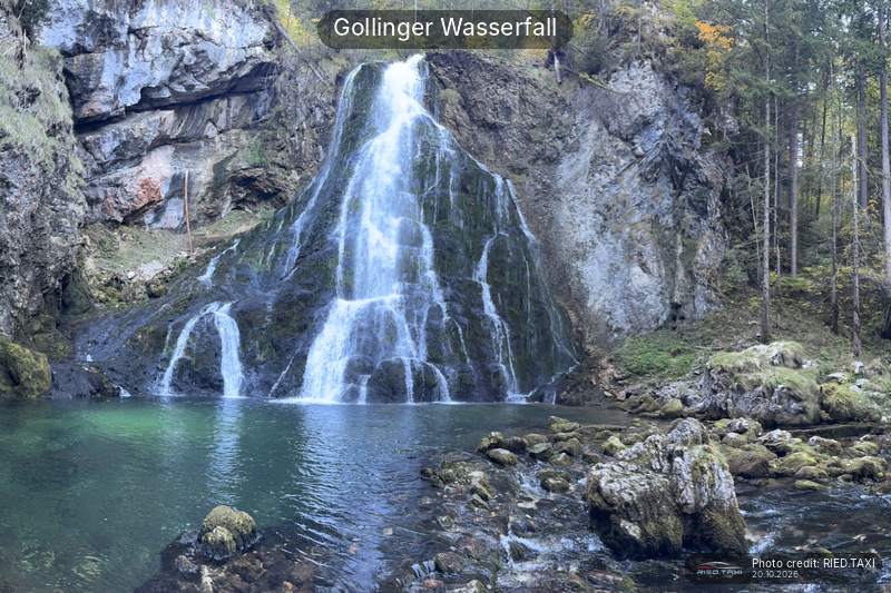 The Golling waterfall and its turquoise pool